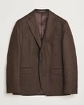 Oscar Jacobson Fogerty Moon Herringbone Tweed Blazer Brown