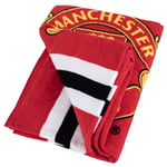 Manchester United FC Core Stripe Strandhandduk En Storlek Röd/Vit Red/White One Size