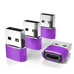 Elebase Adaptateur USB vers USB C 4 Pack,Type C Femelle vers USB A Mâle Chargeur pour iPhone 16 15 14 13 12 Pro Max Mini,Airpods,Apple Watch Série 8 9 10,Samsung Galaxy S24 S23 A55 A54 FE A73 A72 A71