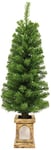 WeRChristmas 4 ft Pre-Lit Christmas Tree with Timer Controlled Warm White LED Lights in a Gold Resin Pot