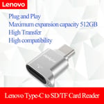 Lenovo Micro SD Card Reader, USB C to SD Card Reader, Type C TF Memory Card Read