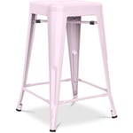 Tabouret de bar design industriel - acier mat - 60cm - Stylix Rose pâle