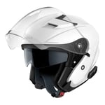 Sena Outstar S Casque à visière avec Bluetooth et intercom intégré & connectivité smartphone (Blanc, S)