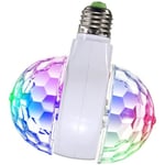 Ampoule E27,E27 6W coloré tourner lampe,lumières RVB couleur changeant Effet boule,de cristal DJ Disco,Lampes LED à double tête