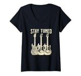 Womens Stary Tuned Guitar Player Classic Rock Music Lover V-Neck T-Shirt