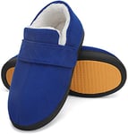 Mishansha Chausson Homme Hiver Pantoufles Homme Hiver Chaud Chaussons Fourrés Mousse Mémoire Antidérapante Charentaises Doublure Slippers Bleu marine,Gr.41