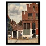 Artery8 Vermeer View Of Houses In Delft The Little Street Art Print Framed Poster Wall Decor 12x16 inch