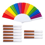 10 Pack  Folding Fans , Hand Held Pride Fan Gay Pride LGBT Fans for Parties4286