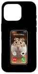 Coque pour iPhone 16 Pro Meme Hamster regardant la caméra frontale Hamster appelle