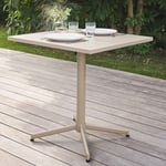 Table de jardin carrée bistro inclinable en acier taupe Palavas  Oviala