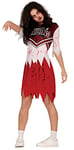 FIESTAS GUIRCA Costume de pom-pom girl zombie - Déguisement de pom-pom girl uniforme rouge Halloween Femme Taille 38-40 M