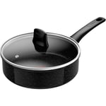 Tefal Intens'Ceram -paistokasari lasikannella 24 cm/3,2 L, musta