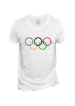 T-Shirt Homme Col V Anneaux Olympiques Jeux Olympiques Tokyo 2020 Sport