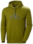 Helly Hansen Mens Nord Graphic Pull Over Hoodie, Olive Green, L