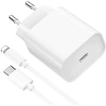 Chargeur rapide 20W + Cable Long pour iPad 4 5 6 7 8 9 iPad Air Génération 1 2 3 iPad Pro 1ère 2 ème génération iPad mini 1 2 3 4 5 - 2 mètres - Straße Tech ®