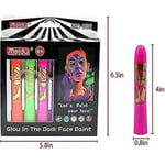 Neon Glow In The Dark Ansiktsfärgkritor, UV-kropp Svart Ljus Glöd Makeup Sticks Markörer För Mardi Gras Halloween maskerader