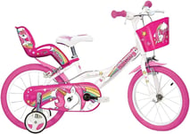 Vélo Dino Bikes Licorne 14 po, fille, blanc et rose