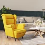 Bonnevie - Fauteuil de relaxation Fauteuil confortable Jaune moutarde Velours pour salon -BV37253