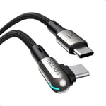 VOLTME Câble Stark Forme en L Cable USB C vers USB C PD 60W 3A Nylon Tressé 1,20m (noir), Cable type c 90 degrés pour iPhone 15, MacBook air, iPad Pro/Air 4, Samsung S23+/S23, Pixel, Switch etc