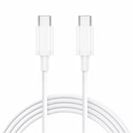 Câble USB-C vers USB-C Compatible avec iPhone 15 Pro, iPhone 15 Pro Max, iPhone 15, iPhone 15 Plus - Blanc 1M - E.F.Connection