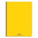 - Cahier piqûre 17x22 60 pages grands carreaux 90g. Couverture polypro jaune