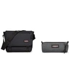 EASTPAK Delegate + Sac Bandoulière, 27 L - Black (Noir) & BENCHMARK Single Trousse, 27 L - Black Denim (Gris)