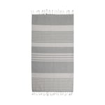 Sagaform Ella hamam stripete badehåndkle 145x250 cm Grå