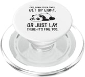 Fall Down Seven Times, Get Up Eight - Humour amusant Lazy Panda PopSockets PopGrip pour MagSafe