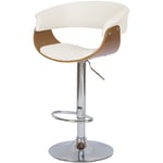 Rendez-vous Déco - Chaise de bar réglable et pivotante 59/81 cm en cuir synthétique blanc - basile