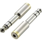 SPEAKA PROFESSIONAL Adaptateur SP-6672044 [1x Jack mâle 6.35 mm - 1x Jack Femelle 3.5 mm] Argent