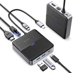 ORICO Hub USB C 6 en 1 Station d'accueil avec Ethernet 2.5 Gbps, HDMI 4K@60Hz, PD 100W, 5Gbps USB C 3.0, 2 Ports USB A 3.0, Type C Multiport Docking Station pour MacBook Air Pro M2 M1 iPad Dell HP