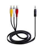 Male to Male Audio Video Adapter Wire AUX Cable AV Cable 3.5mm Jack to 3 RCA