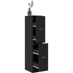 Armoire d'apothicaire noir 30x41x144,5 cm bois d'ingénierie