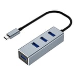 Hub USB vers 4 Ports USB 3.0 5Gbps Adaptateur USB C Hub Multiports USB Compatible avec MacBook Pro Air 2023 M2 M1 iPad Pro Air Steam Deck Surface Pro 9 8 Galaxy Tab S8 S23 S22 S21 (Gris-Câble 20cm)