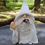 Trädgårdstomte Staty 5,9 tum Naughty Smoking Wizard Gnome Rolig Gräsmatta Harts Figur Dekoration Utomhus Staty för Gräsmatta Gård Balkong Veranda Uteplats Hem Prydnader Gar