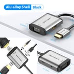 Vention Adaptateur HDMI vers HDMI VGA Convertisseur HDMI 4K Câble HDMI VGA pour PC Portable HDTV PS4 Moniteur Projecteur Convertisseur HDMI vers VGA, AFVHB Noir-