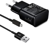 Adaptive Chargeur Rapide Avec Micro Usb Câble 150 Cm Compatible Avec Samsung Galaxy S7, S6, S2, S3, S4, S5 Edge, J3, J7, Note 5, A10, A9, Moto G5, E6, E5, E4, Afc Usb Chargeur Noir