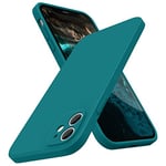 SURPHY Coque en Silicone Compatible avec iPhone 11, Caoutchouc Silicone Cover avec Bord Plat (Protection Individuelle pour Chaque Objectif) Housse Étui pour iPhone 11 6,1“ (Teal Bleu)