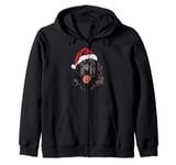 Newfoundland Santa Hat Christmas Dog Lover Gift Mom Dad Xmas Zip Hoodie