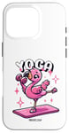 Coque pour iPhone 16 Pro Yoga Drôle Flamingo Mignon Fitness Entraînement Femmes Gym