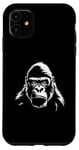 Coque pour iPhone 11 Gorilla Silhouette, Gorilla, Dos argenté, Homme, Femme