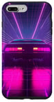 Coque pour iPhone 7 Plus/8 Plus JDM Voiture Rétro Années 80 Synthwave Lumières Rétro Voiture