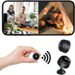 Mini Camera Sans Fil - 1080P HD Mini Caméra Surveillance Wifi Interieur/Extérieur Caméra Cachée Sans Fil Microcaméra Caméra Enregistreur avec Vision Nocturne et Carte SD de 8 GB,Longue Durée Batterie