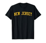 New Jersey NJ Varsity Style Garden State Yellow Grunge T-Shirt