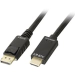 Lindy - Câble adaptateur DisplayPort / hdmi Fiche mâle DisplayPort, Fiche mâle hdmi-a 0.50 m noir 36920 Câble DisplayPort