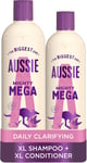 Aussie Mega Shampoo and Conditioner Set, Hair Care for Dry Damaged Hair, Vegan