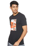 Nike M J Jordan Air Ss Crew T-Shirt - Black/Infrared 23, Large