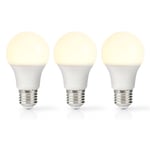 Nedis LED-lampa E27 | A60 | 8.0 W | 806 lm | 2700 K | Varm Vit | Retrostil | Matt | 3 st