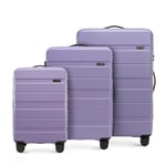 WITTCHEN COMODO Line Ensemble de valises Valise de Voyage Bagage Rigide en ABS Serrure TSA Taille (S+M+L) Violet