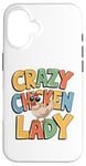 Coque pour iPhone 16 Crazy Chicken Lover Hen Mom, Farm Fresh Eggs Farmer